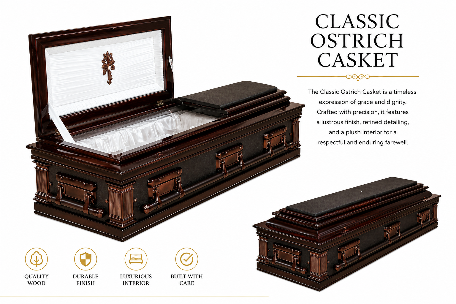 Classic Ostrich Casket - Emalebeni Premium Collection